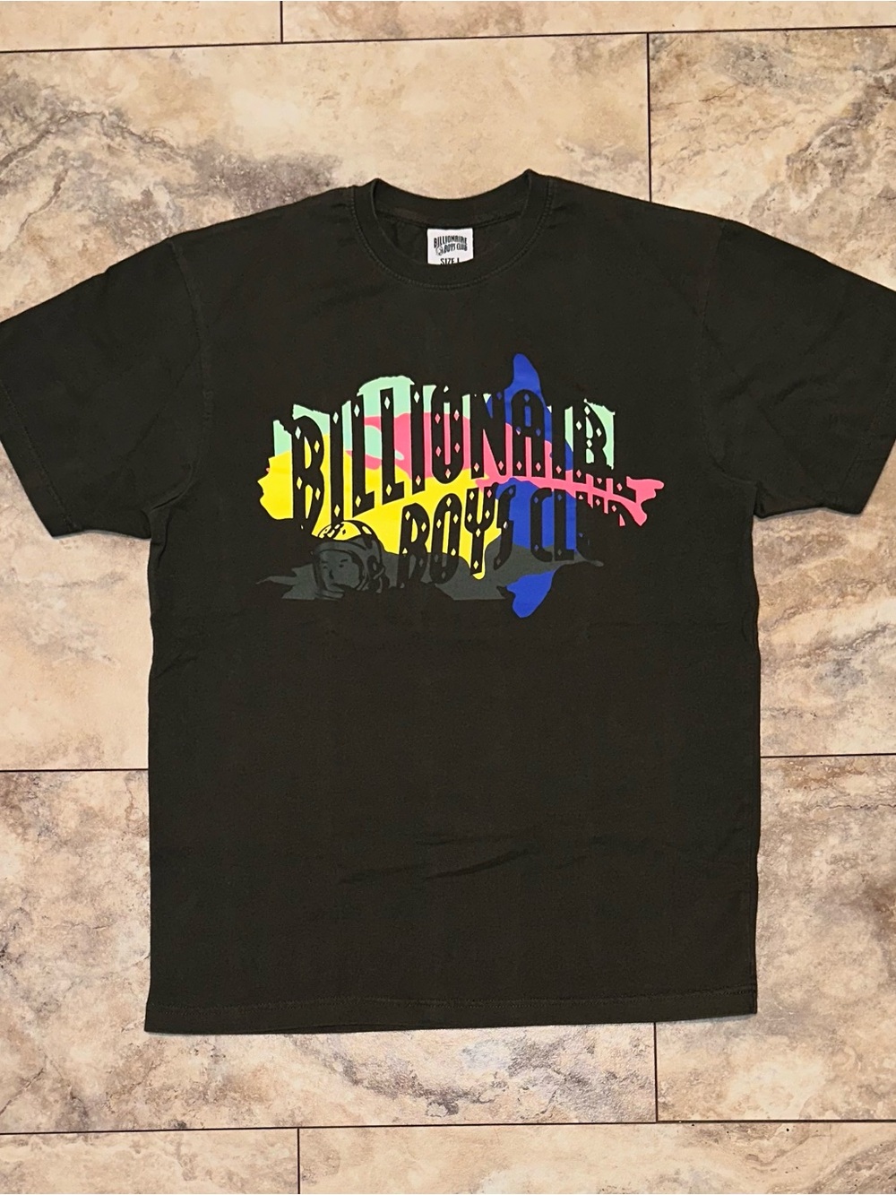 Billionaire Boys Club Multicolor BB Arch Logo Graphic T-Shirt Olive Green Large